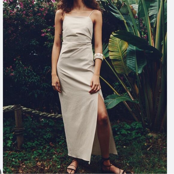 ZARA DRAPED MIDI DRESS ICE SIZE XS | 9479/256 NWT - Picture 1 of 7